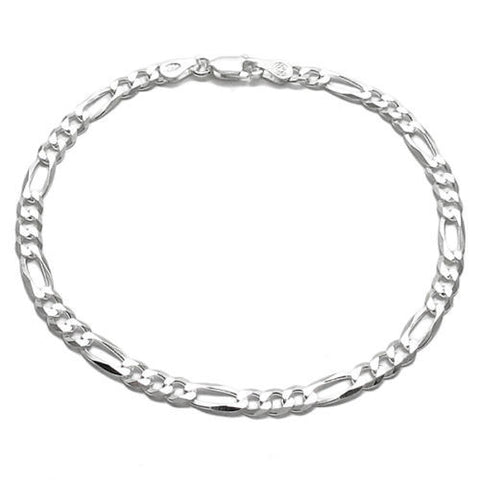 Classic 5mm (120 Gauge) Figaro chain bracelet | Wholesale 925 Sterling Silver Jewelry | Item photo