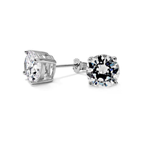 5mm Round 0.50 Carat CZ Post Stud Earrings | Wholesale Sterling Silver Jewelry | Main
