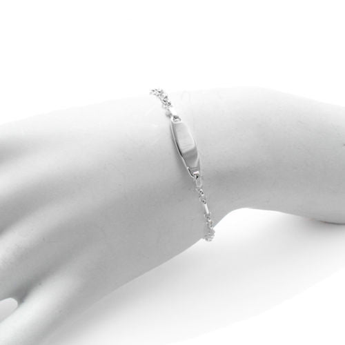 Stunning Child's Bracelet with Cute Engravable I.D. - 6 Inch | Wholesale 925 Sterling Silver Jewelry | Alternate