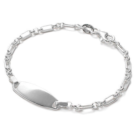 Stunning Child's Bracelet with Cute Engravable I.D. - 6 Inch | Wholesale 925 Sterling Silver Jewelry | Main