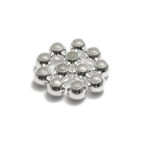 6mm big hole spacer beads for jewelry making | Packet of 12 | Wholesale 925 Sterling Silver Jewelry