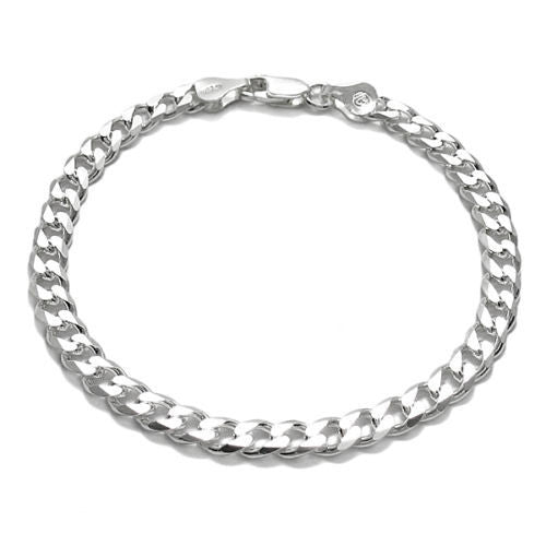 Men's Solid 925 Sterling Silver Cuban Chain Bracelet