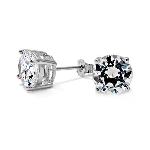 6mm Round 0.75 Carat CZ Post Stud Earrings  | Wholesale Sterling Silver Jewelry | Main