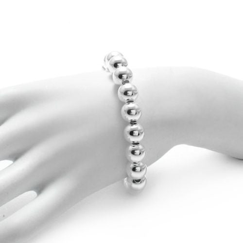 Stylish 8" Bead Bracelet - 10mm | Wholesale Sterling Silver Jewelry | Alternate