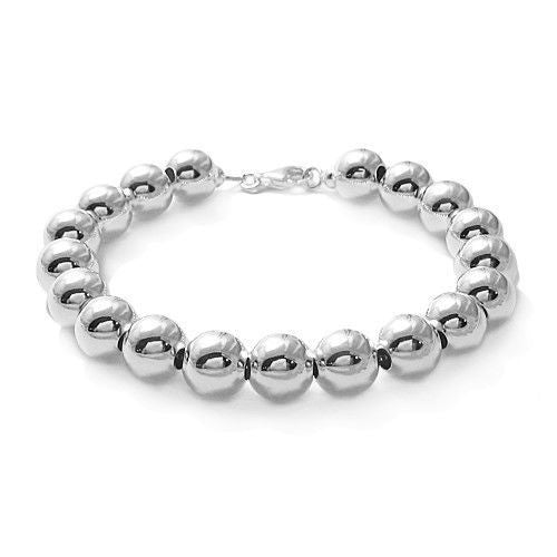 Stylish 8" Bead Bracelet - 10mm | Wholesale Sterling Silver Jewelry | Alternate
