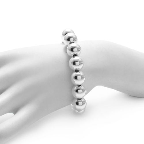 Stylish 8" Bead Bracelet - 12mm | Wholesale Sterling Silver Jewelry | Alternate