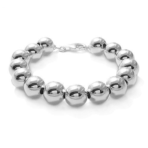 Stylish 8" Bead Bracelet - 12mm | Wholesale Sterling Silver Jewelry | Alternate