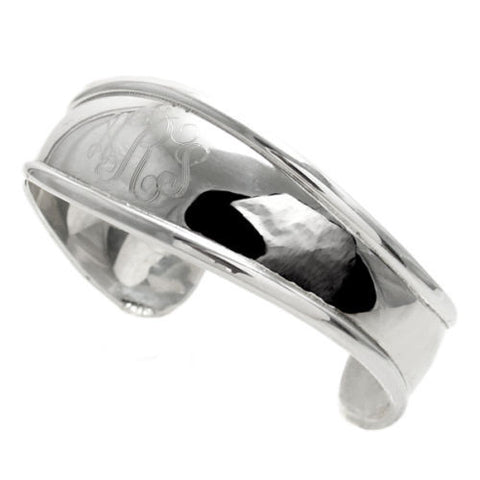 Dazzling Engraved Cuff Bangle Bracelet - 7 Inch | Wholesale 925 Sterling Silver Jewelry | Main