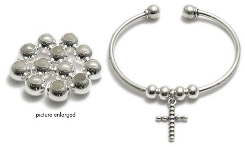 7mm big hole spacer beads for jewelry making | Wholesale 925 Sterling Silver Jewelry | Bracelet photo