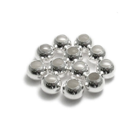 7mm big hole spacer beads for jewelry making | Packet of 12 | Wholesale 925 Sterling Silver Jewelry