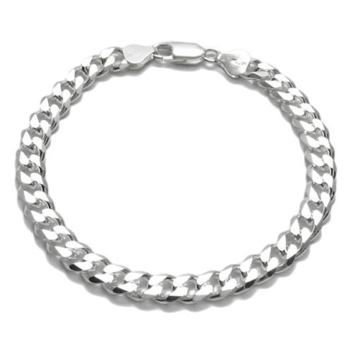 Timeless 7mm (180 Gauge) Cuban link chain bracelet | Wholesale 925 Sterling Silver Jewelry | Item photo