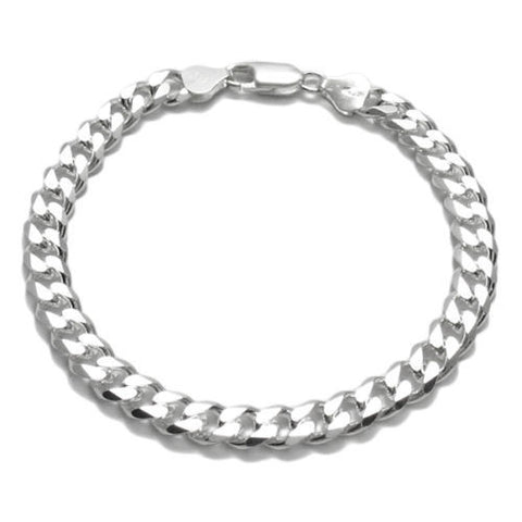 Timeless 7mm (180 Gauge) Cuban link chain bracelet | Wholesale 925 Sterling Silver Jewelry | Item photo