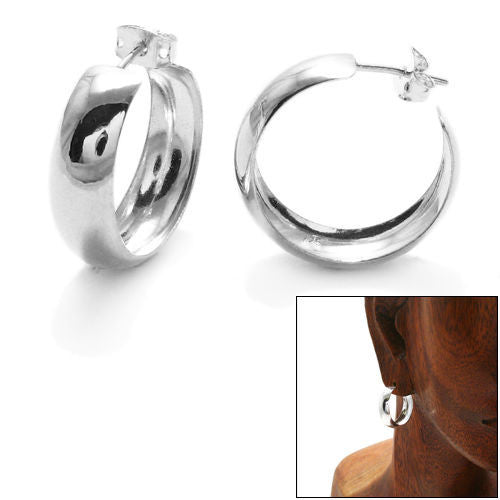 Glamorous 7mm Thin Cigar Band Hoop Post Earrings | Wholesale Sterling Silver Jewelry | Alternate