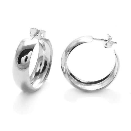 Glamorous 7mm Thin Cigar Band Hoop Post Earrings | Wholesale Sterling Silver Jewelry | Main