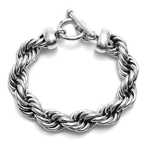 Stunning Wide Braided Twist Rope Bracelet - 8.75 Inch | Wholesale 925 Sterling Silver Jewelry | Alternate