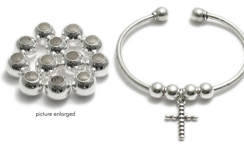 8mm big hole spacer beads for jewelry making | Wholesale 925 Sterling Silver Jewelry | Bracelet photo