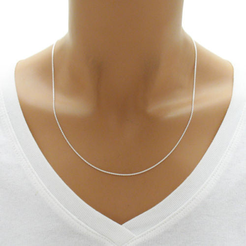 Sterling silver adjustable rolo chain necklace 1mm width | Discount 925 Sterling Silver Jewelry | Alternate photo