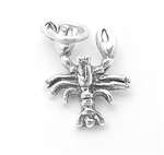 Delicious Crawfish Charm in 3D. Sterling Silver