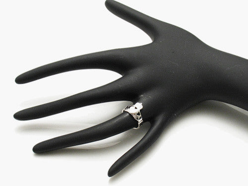 Modern Claddagh Ring with Cuban Link Band. Wholesale Sterling Silver Rings. On hand.