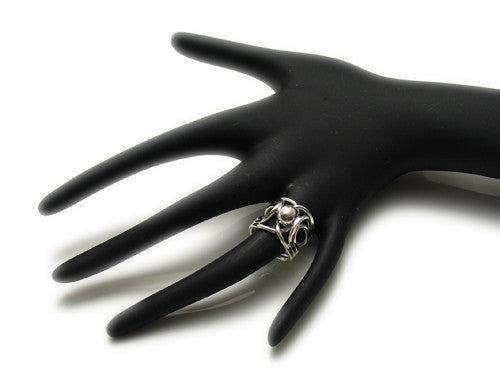 Tension on the Ball Modern Art Ring in Sterling Silver. Wholesale Sterling Silver Rings. On hand.