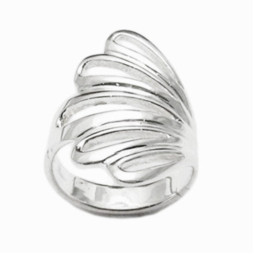 The classic fan ring on its side, a timeless style. Wholesale Sterling Silver Rings. Main photo.