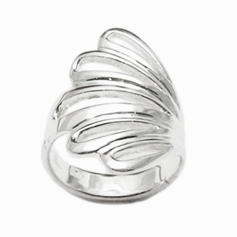 The classic fan ring on its side, a timeless style. Wholesale Sterling Silver Rings. Main photo.
