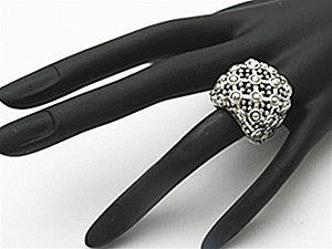 Brilliant and Delightful Beaded Ring in Sterling Silver