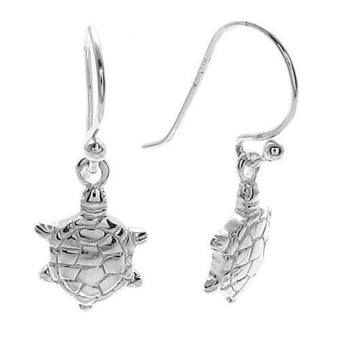 Adorable sterling silver hanging turtle earrings | Wholesale 925 Sterling Silver Jewelry | Item Photo