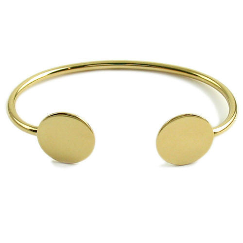 Modern Alpaca Silver Engravable Round Disc Cuff Bracelet - 7 Inch | Wholesale Fashion Jewelry | Alternate