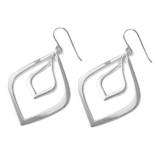 Artistic candle flame inspired hanging earrings | Wholesale 925 Sterling Silver Jewelry | Item photo