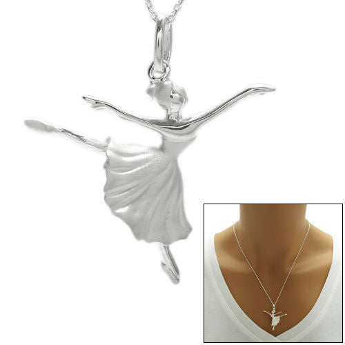 Beautiful ballerina in Arabesque pose pendant | Wholesale 925 Sterling Silver Jewelry | Combo photo