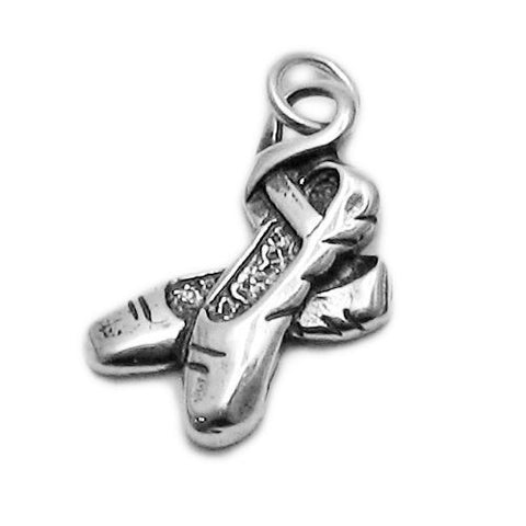 Beautiful Ballet Slippers Charm | Wholesale 925 Sterling Silver Pendant - Jewelry | Main