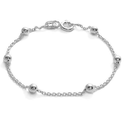 Elegant Bead and Link Bracelet - 4 Lengths | Wholesale Sterling Silver Jewelry 