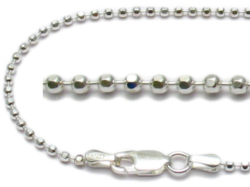 Ankle bracelet in 316L steel – smooth beads, triple chain, silver