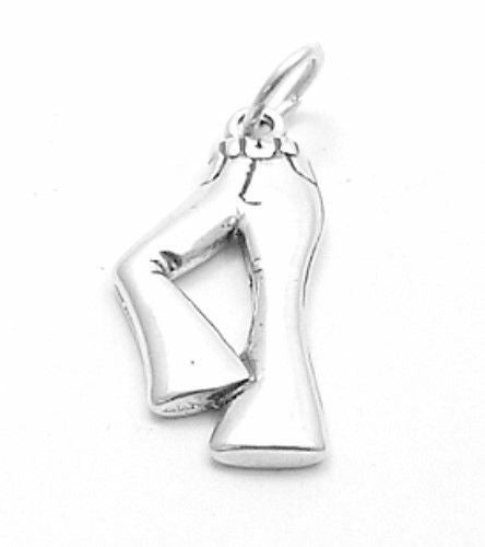 Dashing Bell Bottom Pants Charm | Wholesale 925 Sterling Silver Charms | Main