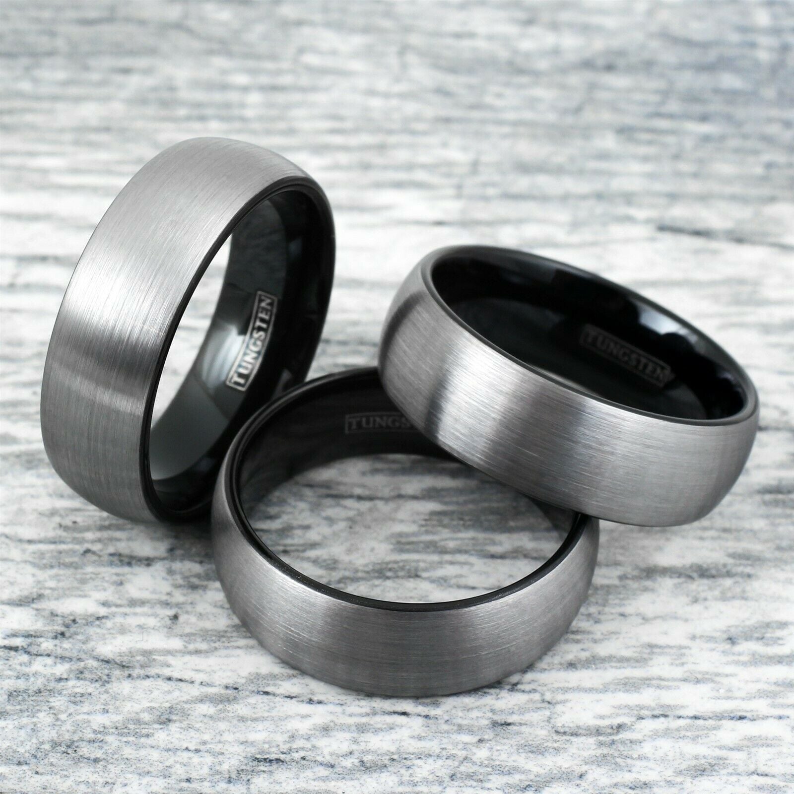 His and Hers Wedding Ring Set. Opal rings. Tungsten carbide ring set w –  Orth Custom Rings
