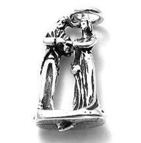 Delicate Bride and Groom Charm standing as a newly wedded couple. Wholesale Sterling Silver Charms - Jewelry