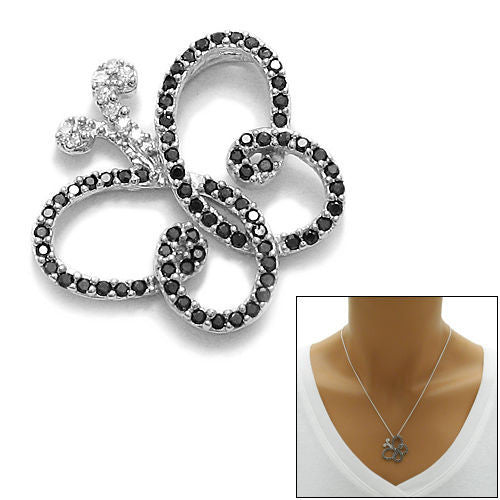 Dainty Butterfly Pendant with Radiant CZs | Wholesale 925 Sterling Silver Jewelry | Alternate