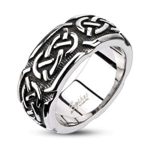 Cast stainless steel ring with continuous Celtic knot | Wholesale stainless steel rings - Jewelry