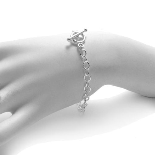 Gorgeous Charm Bracelet with Toggle Lock. - 2 Sizes | Wholesale Sterling Silver Jewelry | Alternate