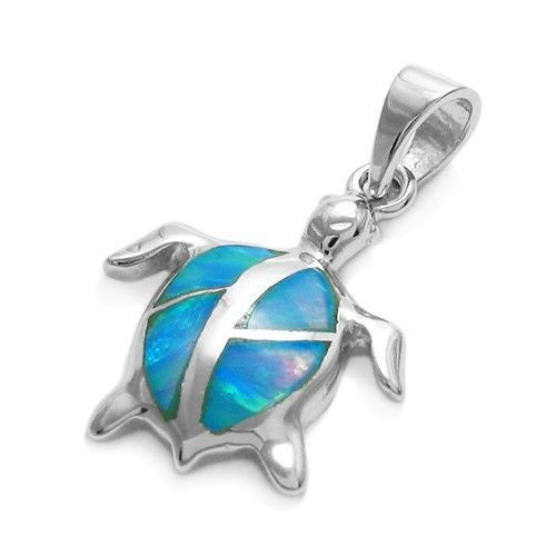 Lovely Created Opal Sea Turtle Pendant | Wholesale 925 Sterling Silver Pendants | Main