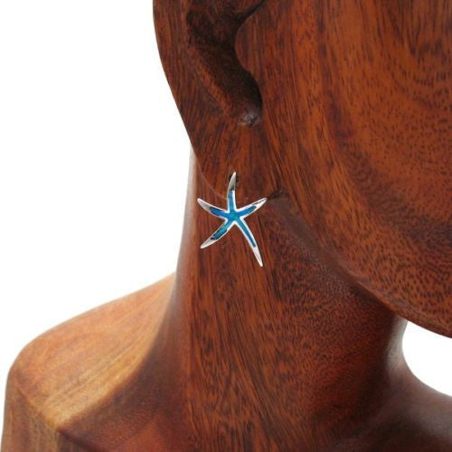 Created Opal Starfish Post Stud Earrings | Wholesale Sterling Silver Jewelry | Alternate