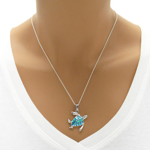 Beautiful Created Opal Turtle Pendant | Wholesale 925 Sterling Silver Pendants | Alternate