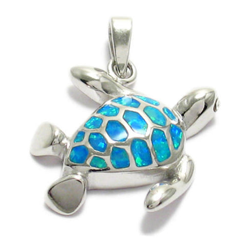 Beautiful Created Opal Turtle Pendant | Wholesale 925 Sterling Silver Pendants | Main
