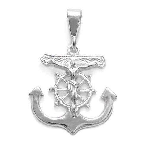 Wondrous Crucifix Cross and Anchor Pendant | Wholesale 925 Sterling Silver Pendant - Jewelry | Main