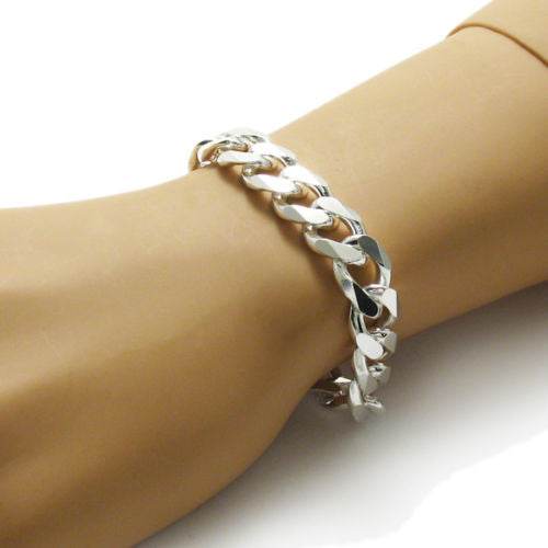 Exquisite Cuban Link Chain Bracelet 13mm (350 Gauge) | Wholesale 925 Sterling Silver Jewelry | Alternate