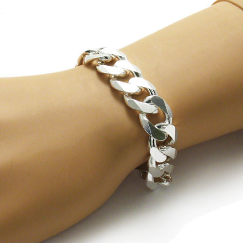 Charming Cuban Link Chain Bracelet - 15mm | Wholesale 925 Sterling Silver Jewelry | Alternate