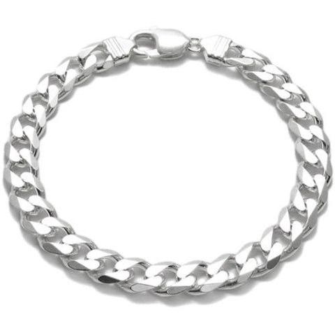 Pretty Cuban Link Chain Bracelet 9mm (250 Gauge) | Wholesale 925 Sterling Silver Jewelry | Main