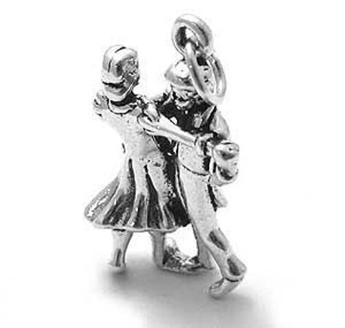 Adorable Dancing Couple Charm. Wholesale Sterling Silver Charms - Jewelry