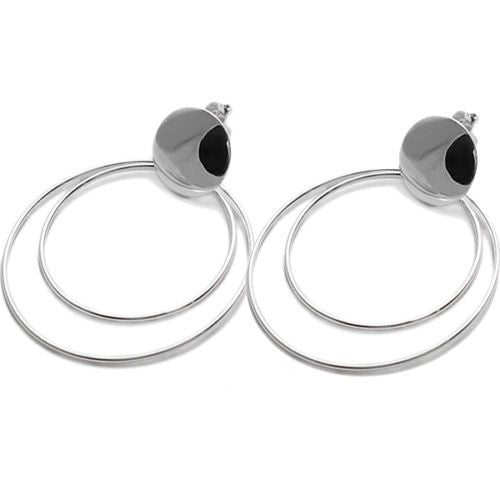 Dangling Circles Post Stud Earrings | Wholesale Sterling Silver Jewelry | Main